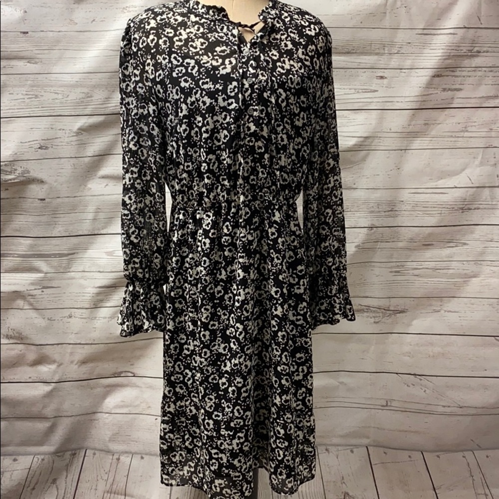 J Crew Mercantile Dress Women’s Black and White Floral Size Small